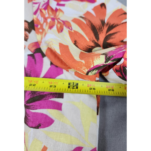 Womens Linen Blend Short Sleeve Shirt 2X Abstract Artsy Art Dopamine Pockets tab - Picture 3 of 7